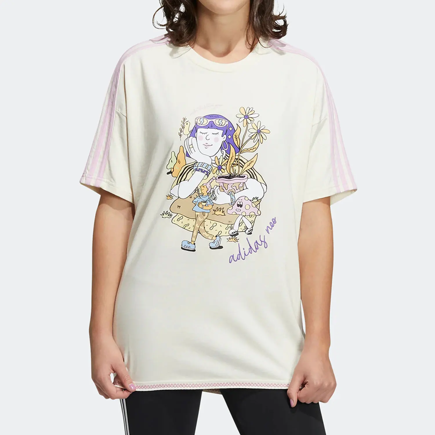 

Официальная аутентичная повседневная летняя новая женская спортивная футболка Adidas Neo HH7662