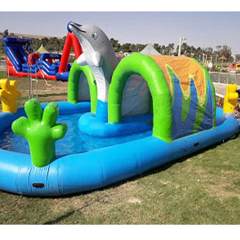 

Giant Inflatable Water Pool Dolphin Design For Kids Playing In Water Park Inflatable Pool Water Games