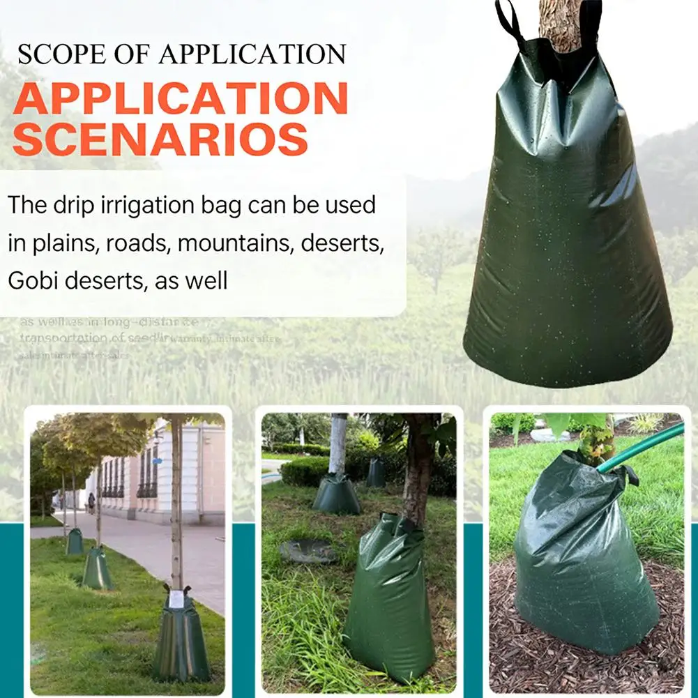 20-Gallon Reusable Tree Watering Bag - Slow Release Irrigation Drip System for Lawn & Garden Care