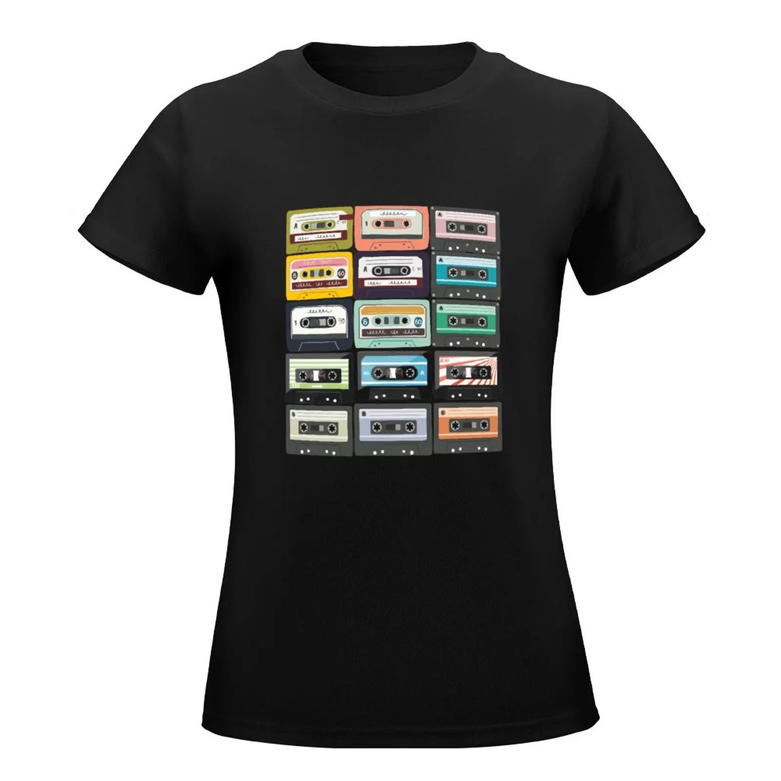 Casette Tape Mixtape Retro product T-Shirt Female clothing cute tops plus size tops graphics Women's summer blouses 2024