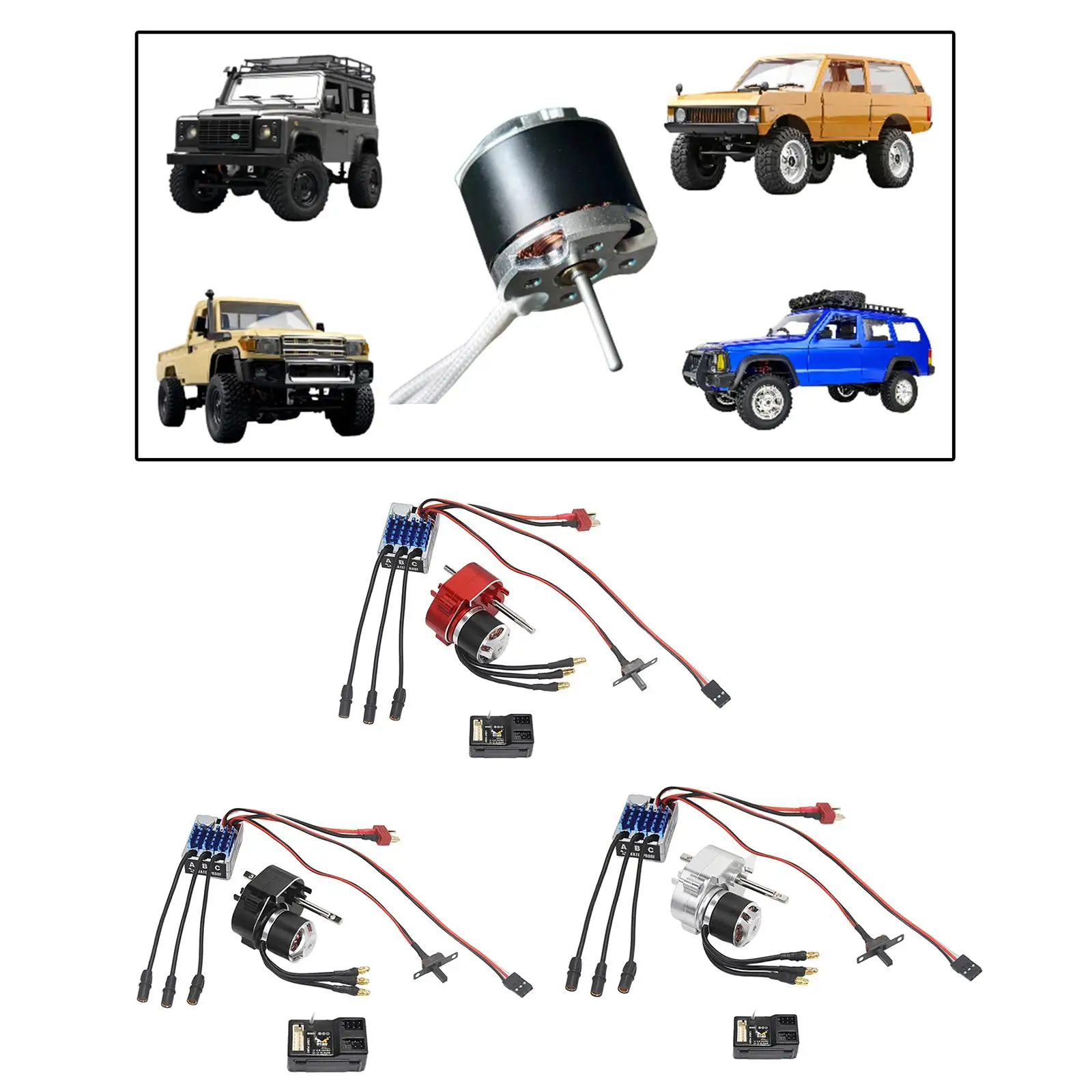 علبة تروس محرك بدون فرشاة ESC مجموعة استبدال وحدة تحكم في السرعة الكهربائية سهلة التركيب محرك 23222600kv لـ MN78 MN82 MN168 #1