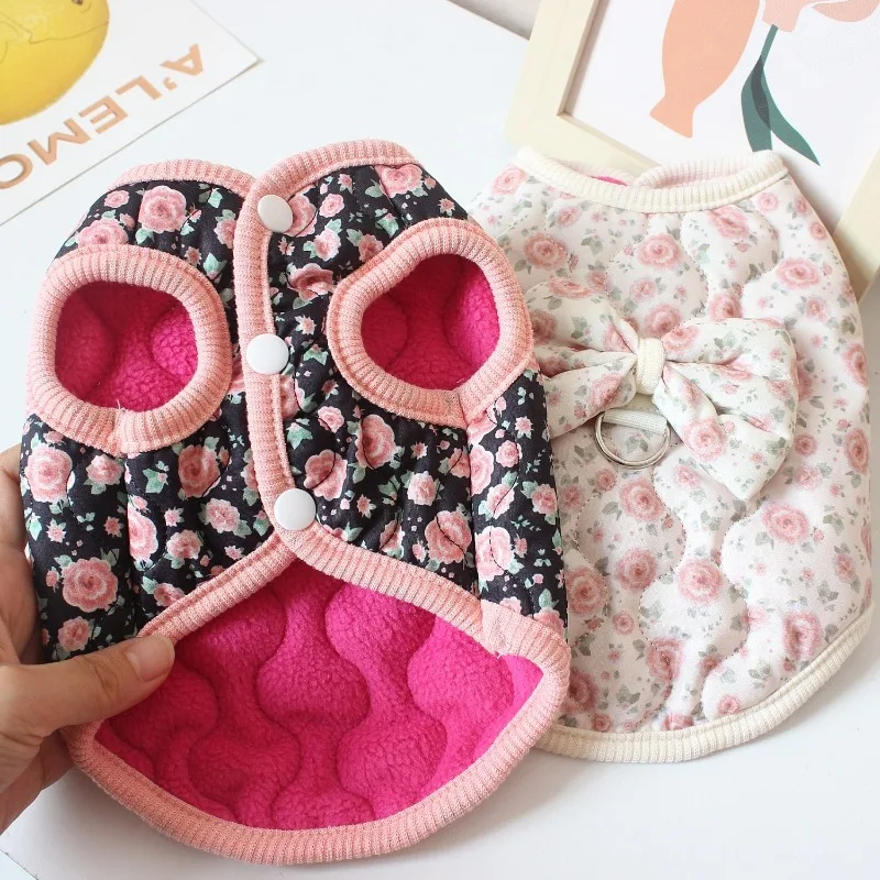 Autumn and Winter Pet Clothing Small Dog Dog Clothes Cat Autumn and Winter Warm Cotton Coat Vest