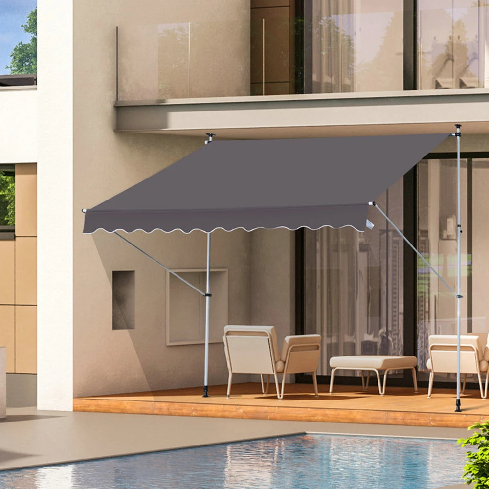 Custom Manual Retractable Awning,Outdoor Retractable Patio Awning Sunshade Shelter, Adjustable Patio Door Window Awning Canopy