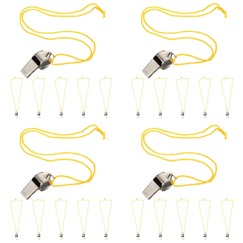 

Набор из 24 портативных многофункциональных свистков из нержавеющей стали для экстренных ситуаций на открытом воздухе, спасателей, занятий физкультурой, волейбола и футбола