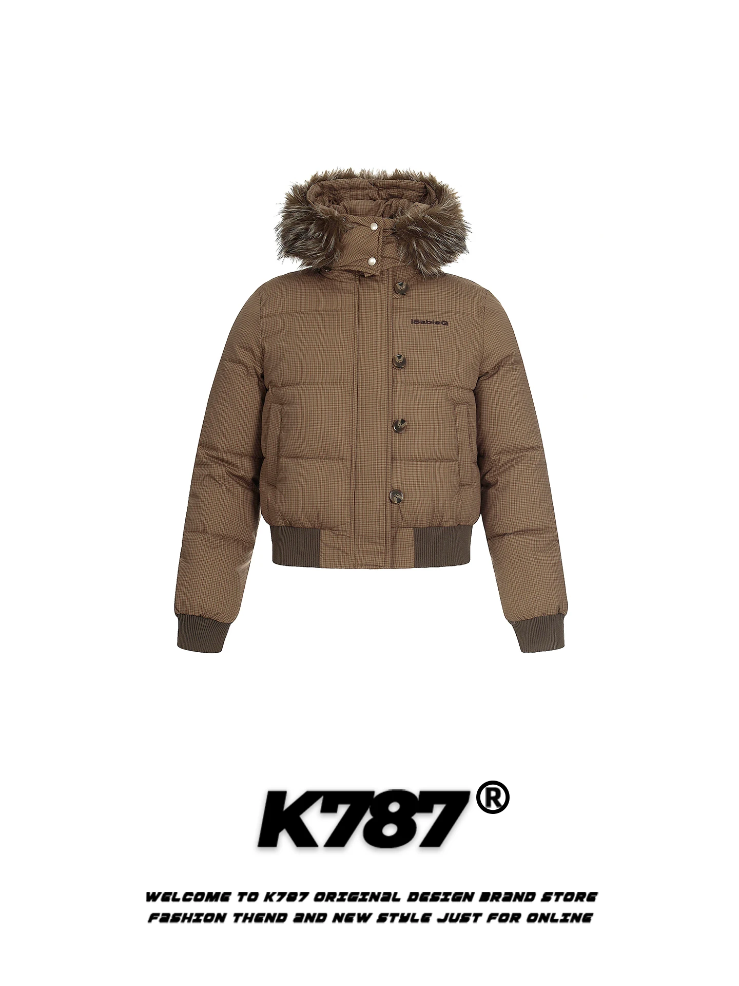 

K787 Американская ретро-куртка в клетку с капюшоном, женская, теплая, зимняя, из хлопка, для молодежи, уютная и стильная