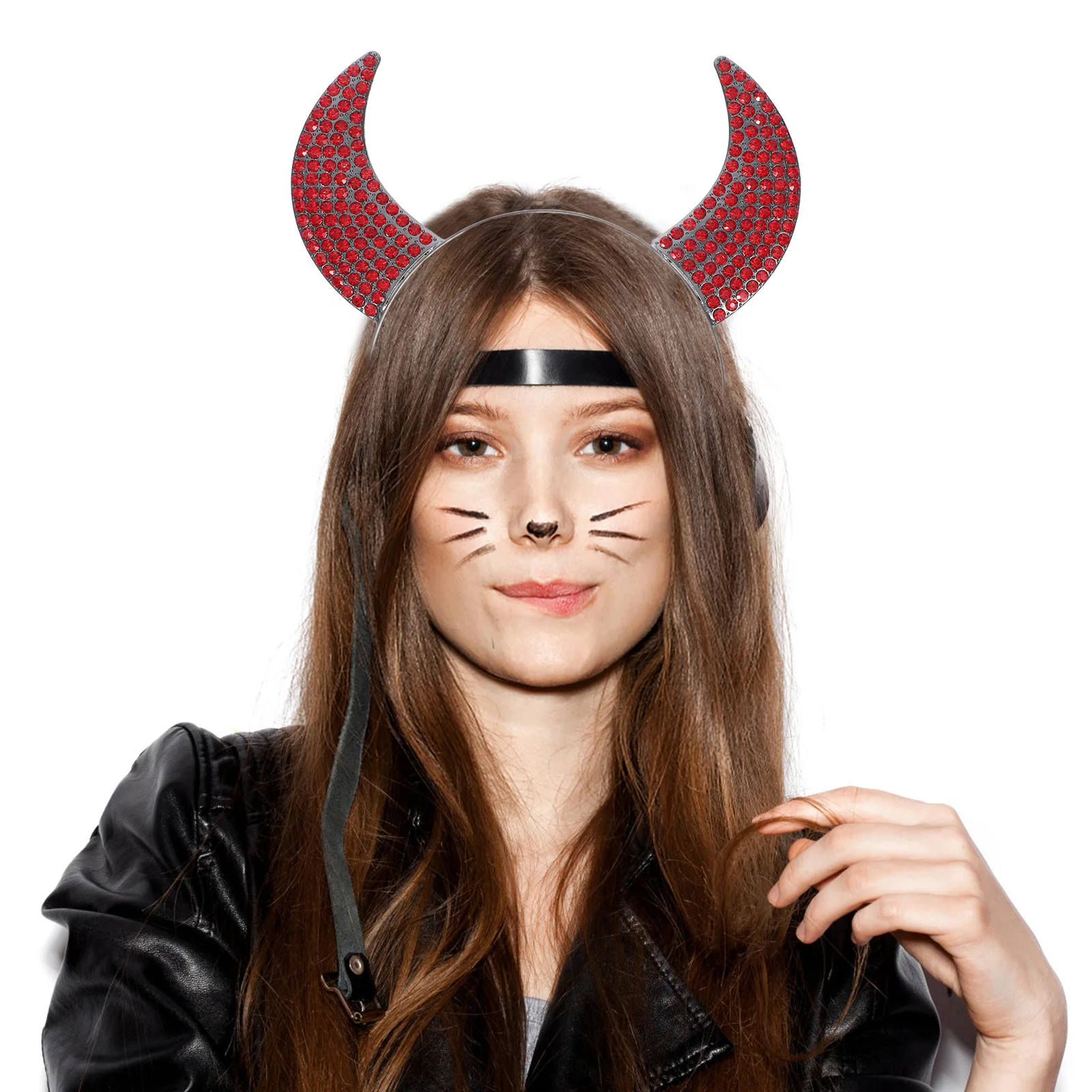 

Devil Horn Headband Halloween Hair Accessory Comfortable Wear Scratch Resistant Classic Styling Photo Prop Horn Headband