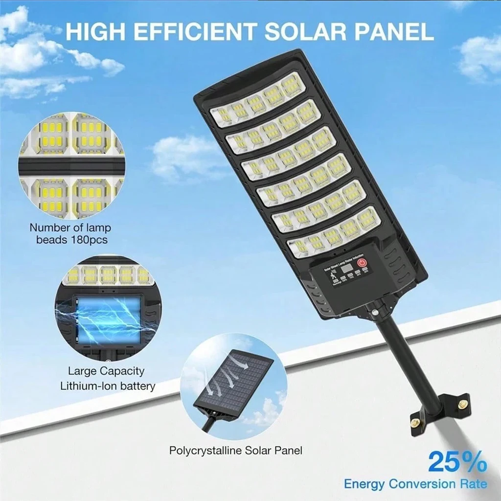 1/2Pcs Solar LED Light Outdoor Wall Flood Street Lamp with Remote Control, Super Bright Solar Powered Lighting for Garden Yard Patio Garage