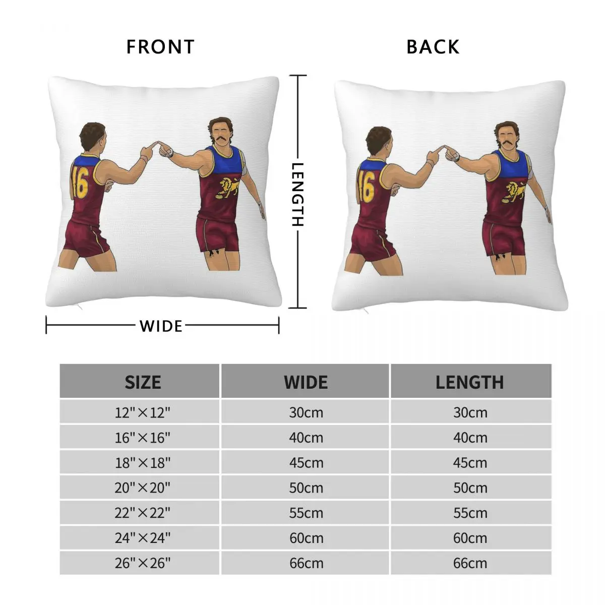 Cameron Rayner & Joe Daniher Square Pillowcase Polyester Linen Velvet Pattern Zip Decor Bed Cushion Cover Wholesale 18