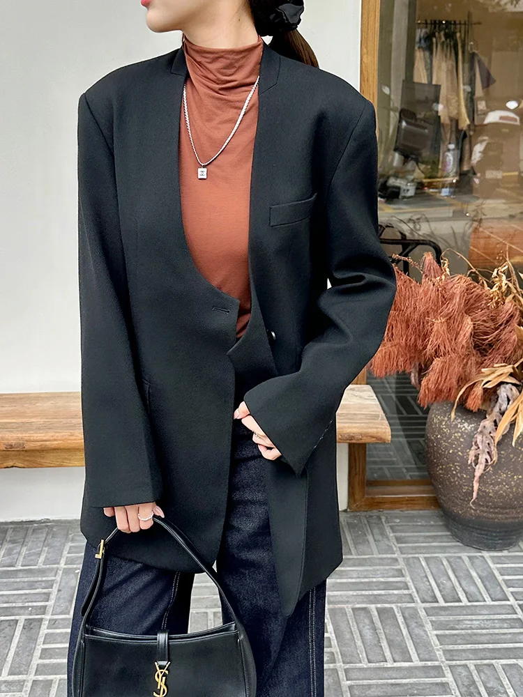 

Теплый шерстяной женский костюм: повседневное пальто средней длины с длинными рукавами, мягкая ткань, удобный крой для ежедневной носки