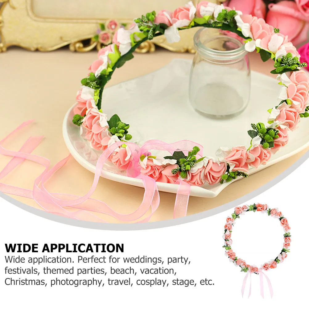 

Fashionable Wreath Headband Adjustable Flower Wedding Party Festival Cosplay Beach Vacation Photography Stage Ladies Women Girls