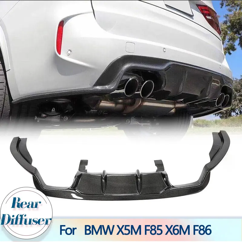 

Car Rear Bumper Diffuser Lip Spoiler for BMW X5M F85 X6M F86 2016-2018 Carbon Fiber Racing Rear Diffuser Lip Splitters Apron