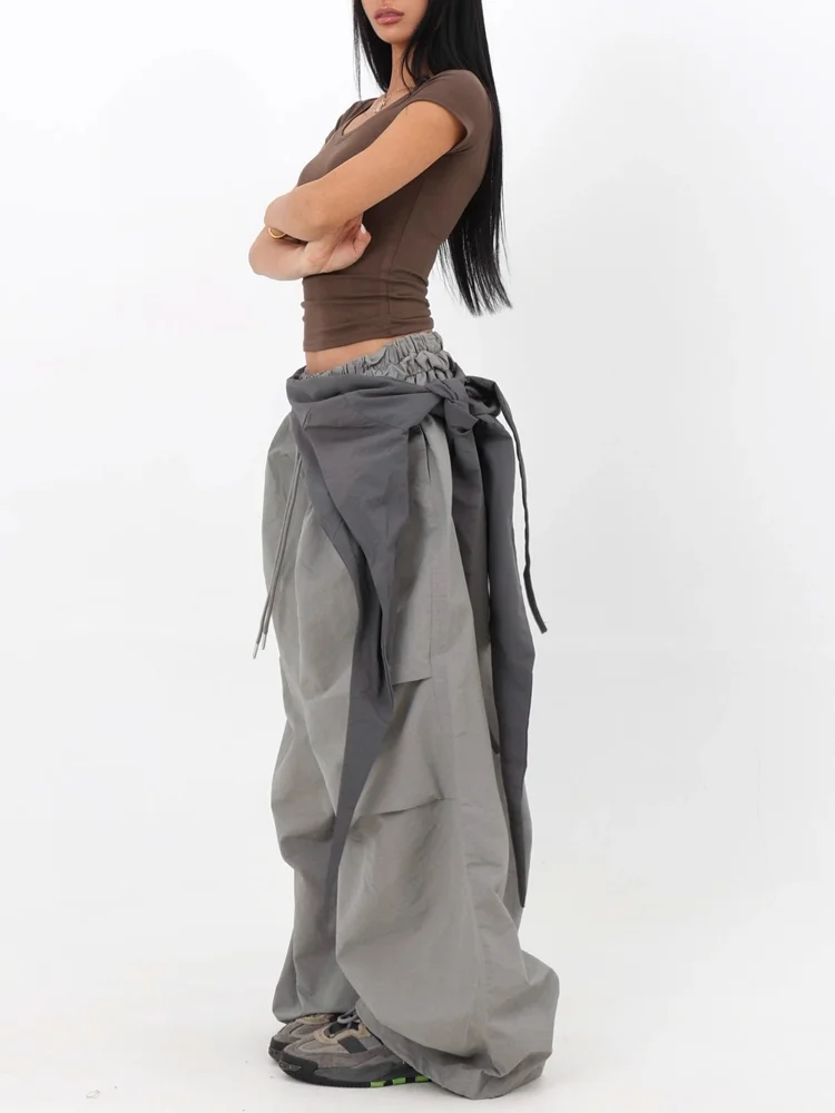 

Брюки-парашюты женские мешковатые летние льняные брюки Highstreet большого размера на открытом воздухе быстросохнущие легкие художественные с несколькими карманами OL