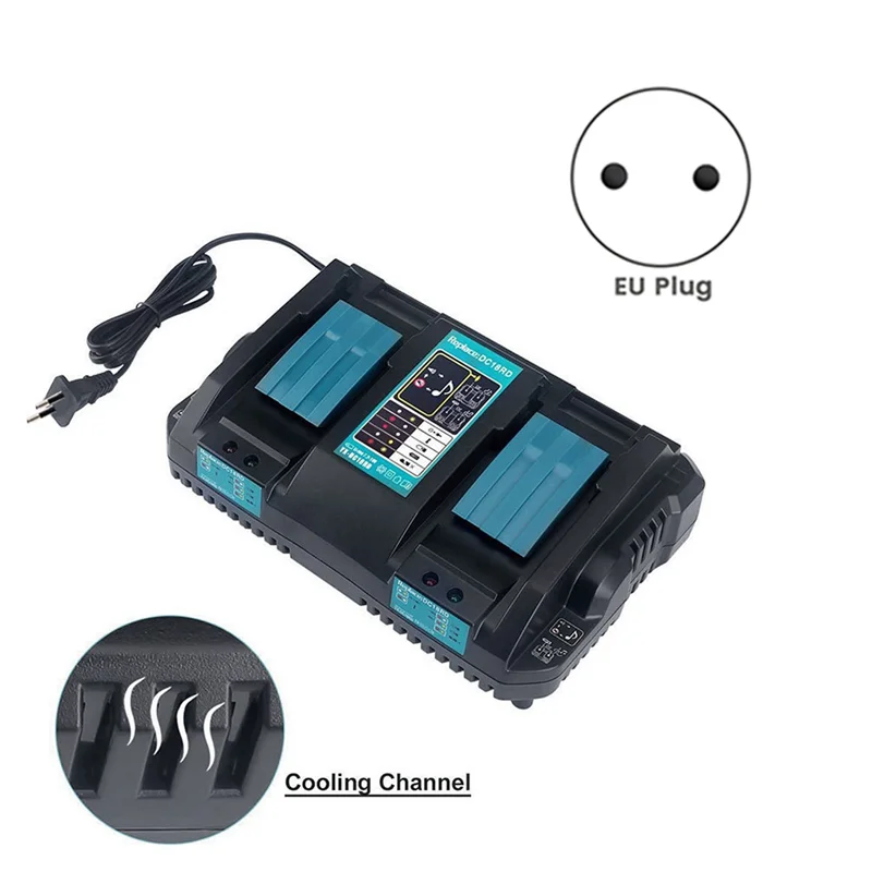WORTHOWN-Li- Fast Battery Charger Alternative Dual Charger BL1415 Dual Charger เครื่องชาร์จแบตเตอรี่ลิเธียมพร้อม USB