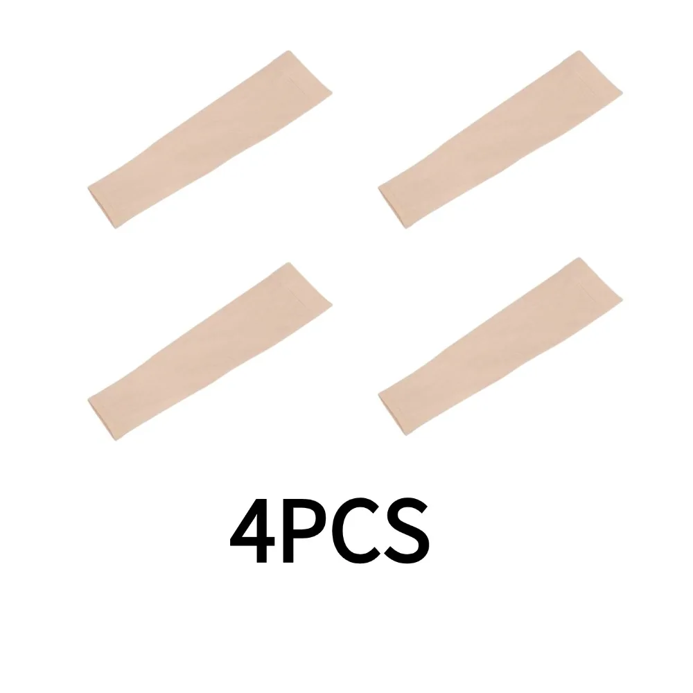 1/2/4pc Forearm Tattoo Cover Up Compression Sleeves Skin Color Concealer Cycling Sports Sun Protection Elastic Long Sleeves