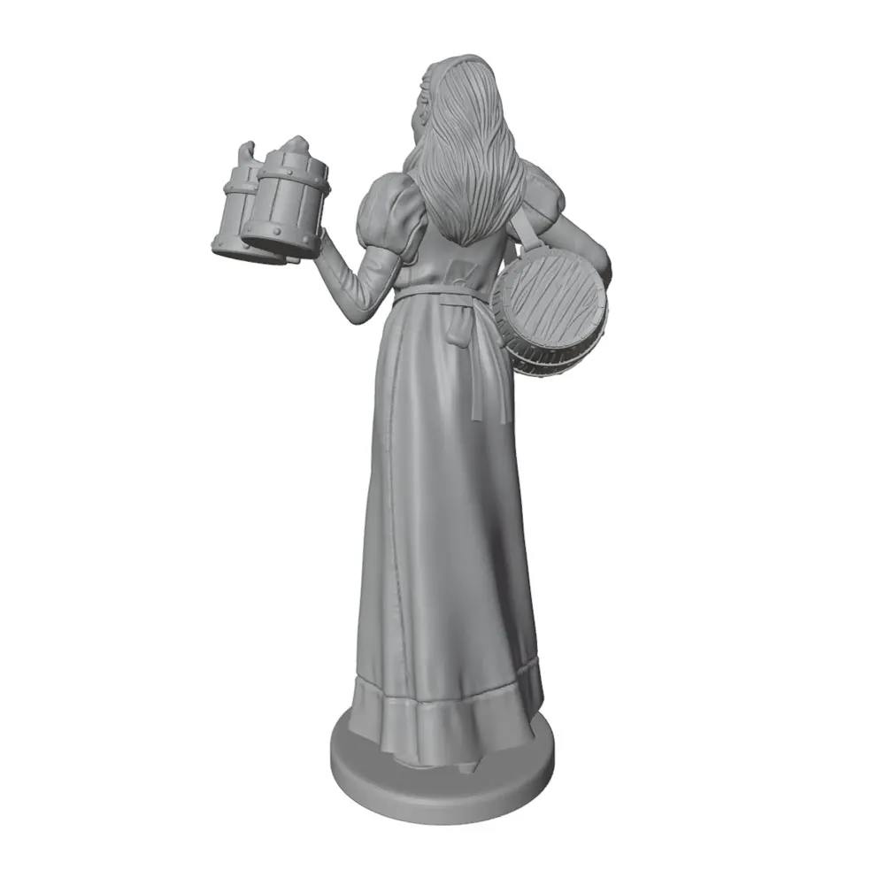 Resin doll models, statues of women holding beers, high-precision model dolls, uncolored, very suitable for scene matching