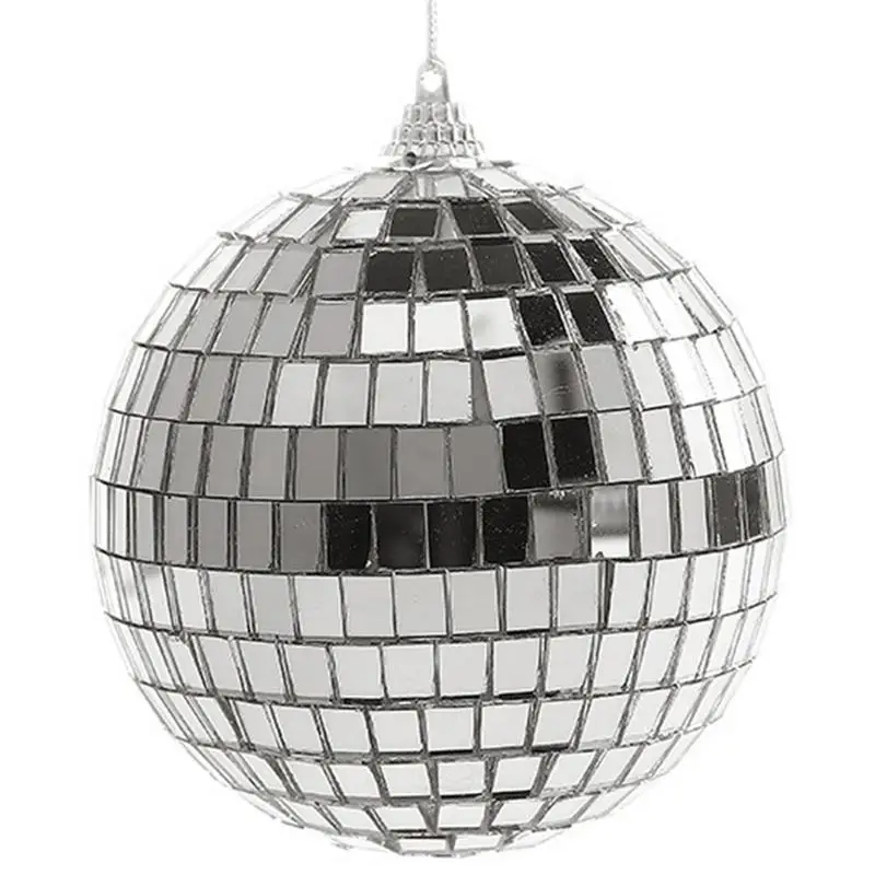 Disco Mirror Ball Party Shiny Ball Christmas Decoration Stage Light Rotating Glass Ball Retro Reflective KTV DJ Light Home Decor