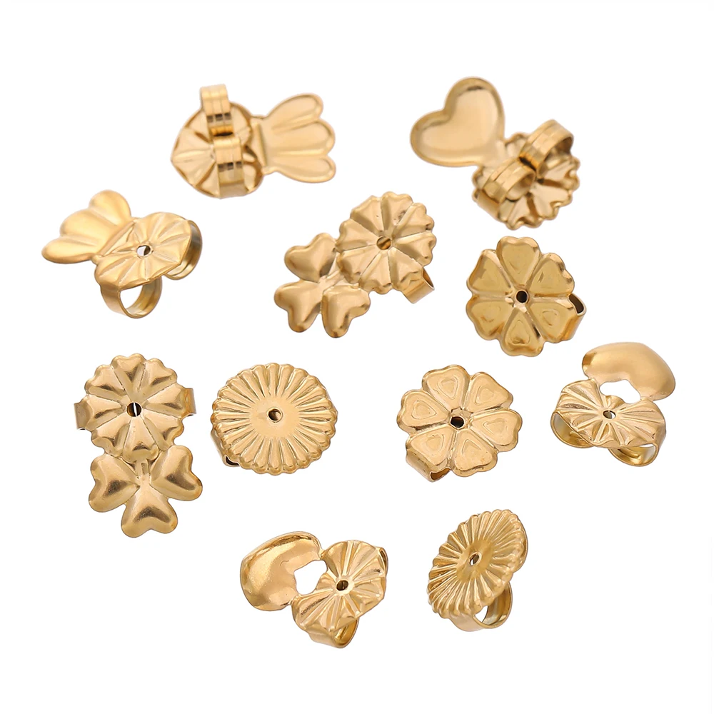 

20PCS Stainless Steel Various Gold Color Series Earring For Women Shiny Plating Trendy Earring Stud Cute Daily Wear Jewelry