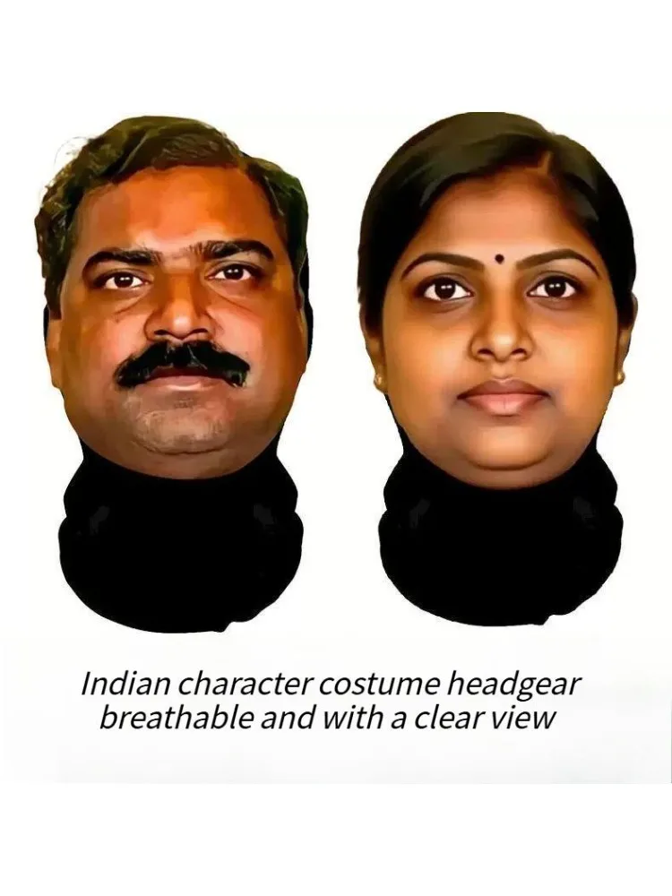 AliExpress NONE Indian-style party realistic mask headgear, abstract and funny cosplay mask, essential equipment for going out for cycling