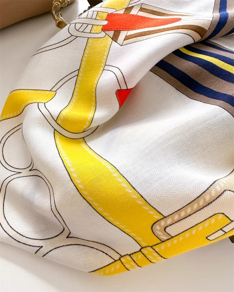 90*90 2024 Neue Mode Licht Luxus Seide Schal Frauen Twill Einfache Quadratische Schals Damen Sonnencreme Schal Kopftuch alle Jahreszeiten – Detail 10