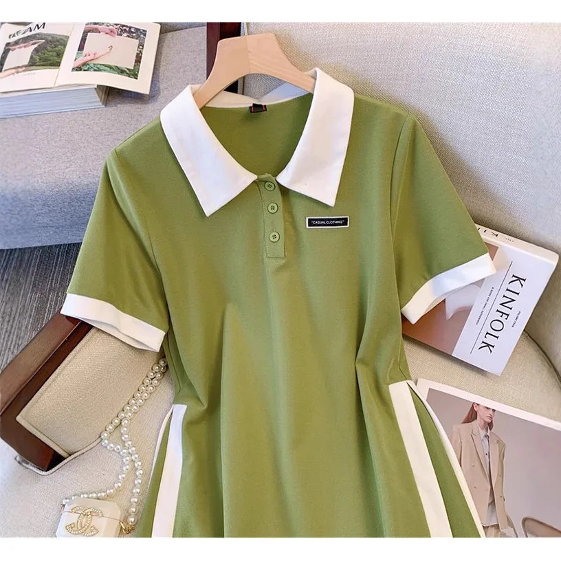 Plus Size Women's Summer Fashion Short Sleeve Dress A-Line Office Lady New Arrival Trendy Comfortable Breathable - view 2