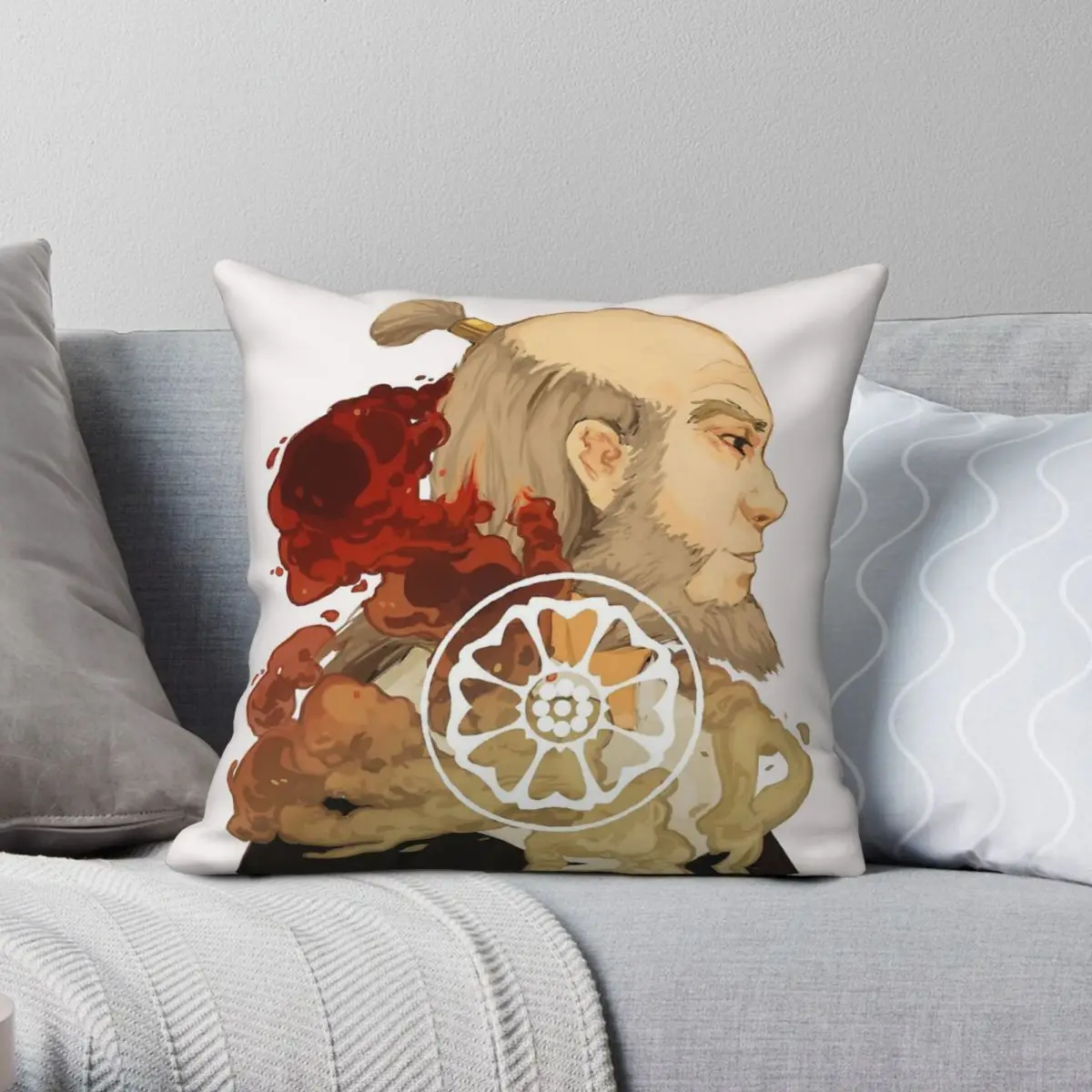 Last Airbender Uncle Iroh Square Pillowcase Polyester Linen Velvet Pattern Zip Decorative Throw Pillow Case Home Cushion Cover