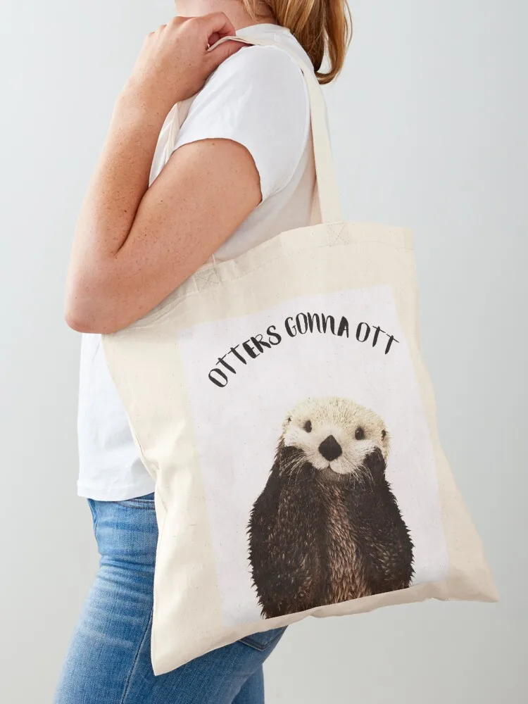 

Otters Gonna Ott Tote Bag tote bag men sacs de shopping Cloth bag tote screen