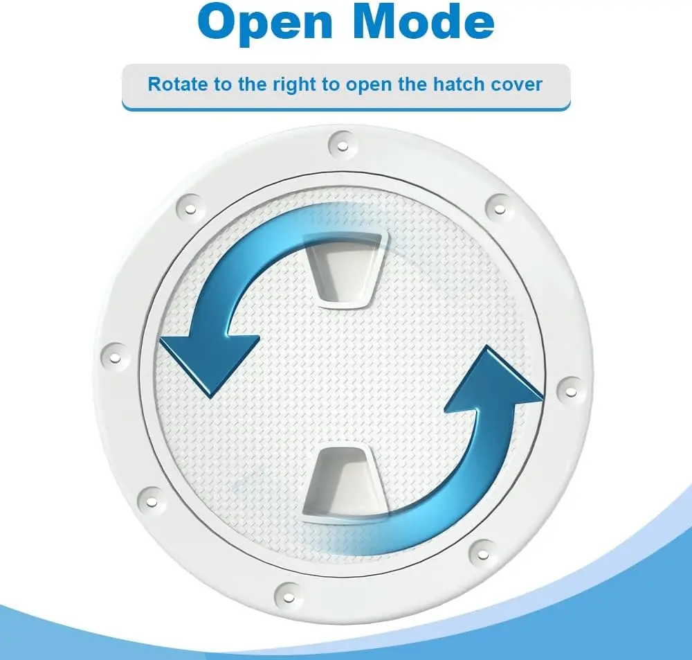 4 6 8 นิ้ว ABS รอบดาดฟ้าตรวจสอบ Access Hatch พลาสติกสีขาวเรือตรวจสอบแผ่นสําหรับเรือ Yacht Marine