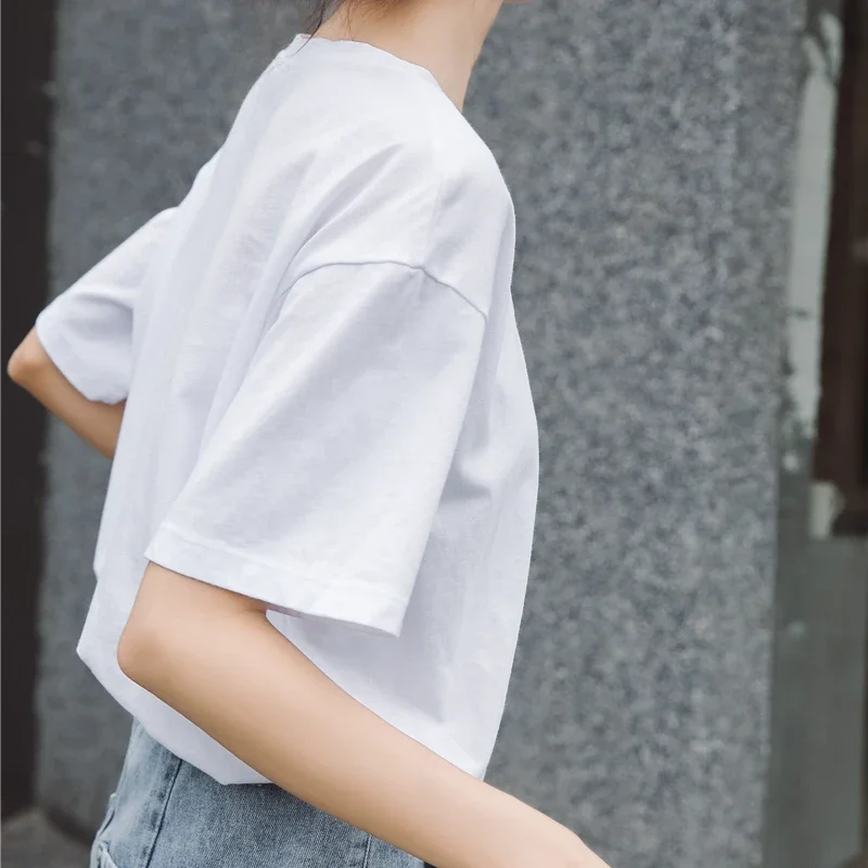 Women Casual Round Neck Short Sleeve Kawaii Tops 2024 New Cute Fruit Print T-shirts Female Summer Sweet Korean College Tees Ins