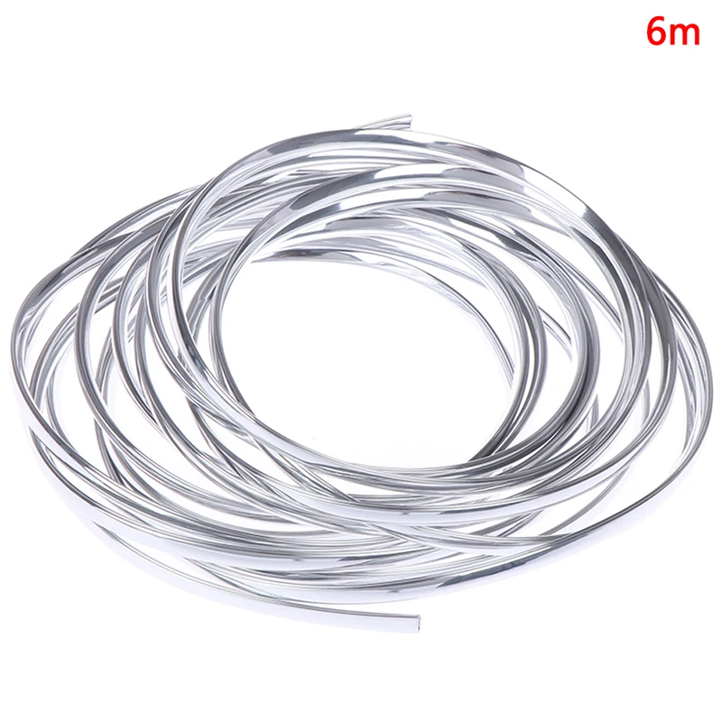 

.1 Roll 6M Car Door Moulding Strip Chrome Car Body Door Edge Moulding Trim Strip