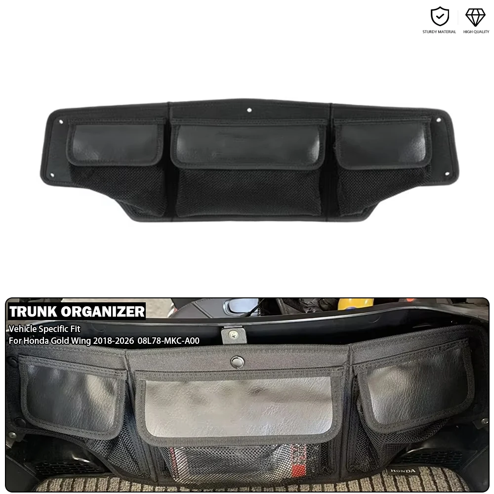 Motorcycle Trunk Organizer Storage Pouche - Nylon Fit For Honda Gold Wing Tour 1800 DCT Goldwing GL1800 #08L78-MKC-A00 2018-2026