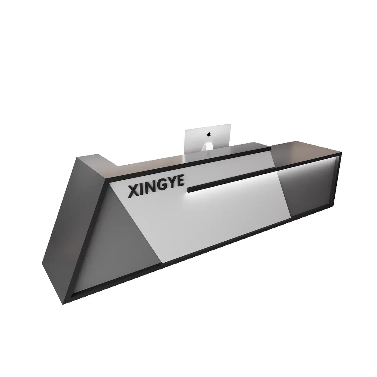 

#Modern wooden reception desk, suitable for front desk bars of hotels and real estate companies