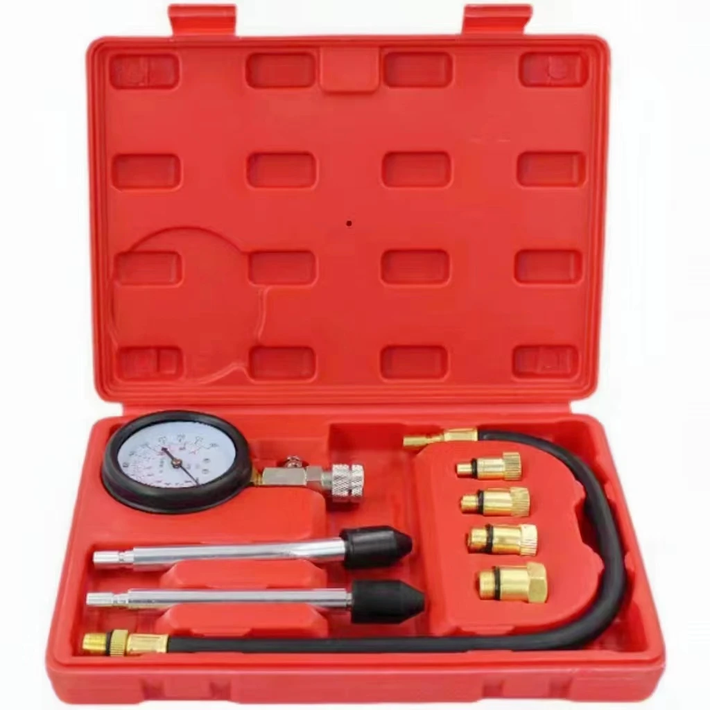 

Fuel Engine Cylinder Leak Tester Kit 0-300PSI Automotive Engine Compression Tester 8PCS Engine Cylinder Pressure Gauge