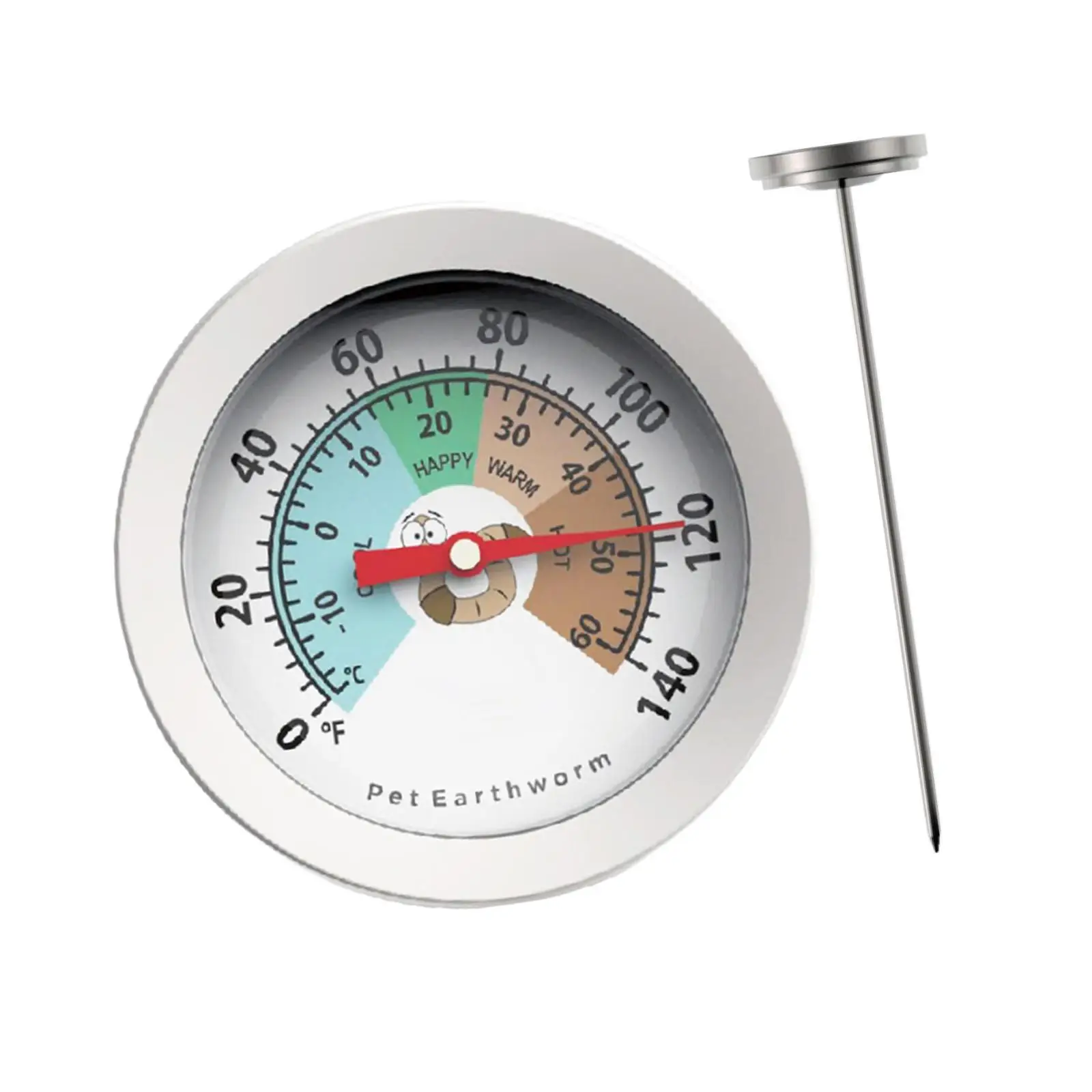 Gardening Soil Thermometer Easy Read Dial Robust Stainless Steel Probe for Composting Greenhouse Planting and Lawn Maintenance