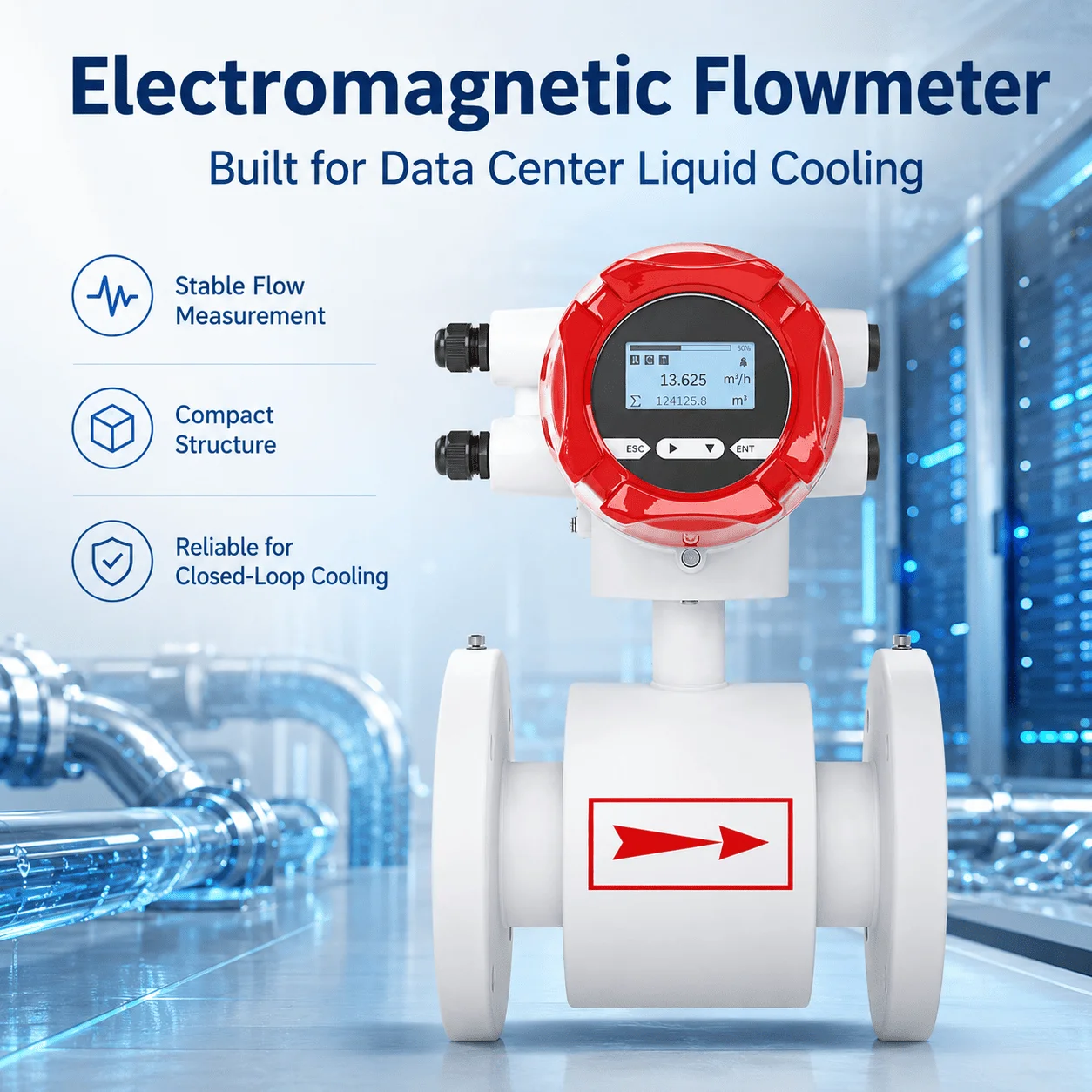 Rs485 4-20mA Magnetic Water Flow Meter 4-20ma Ss316l Split Type Electromagnetic Flow Meter with Lcd Display and Data Logging