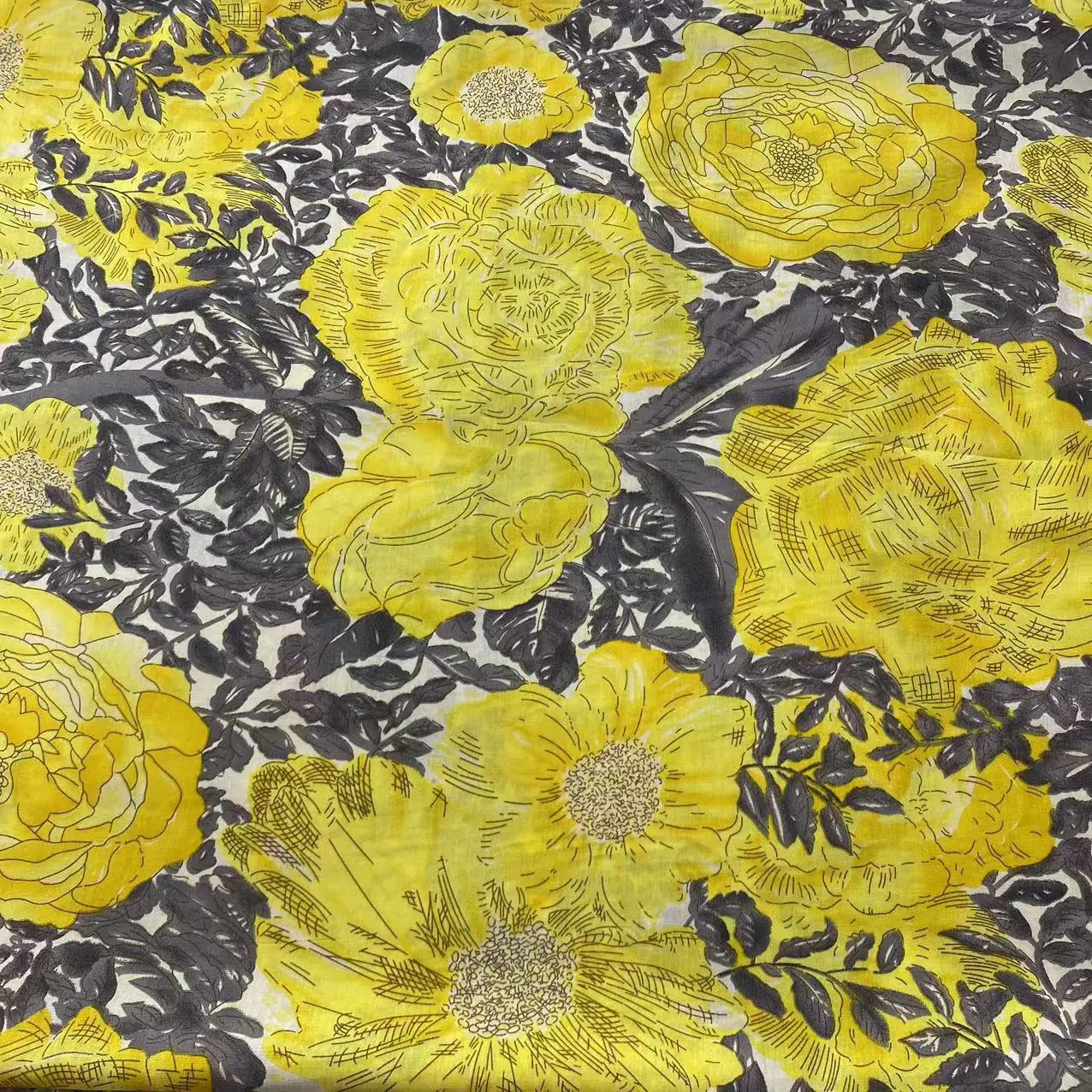 綿100%プリント生地 - ドレス/カーテン/DIYクラフト用ソフトフローラル/幾何学模様生地