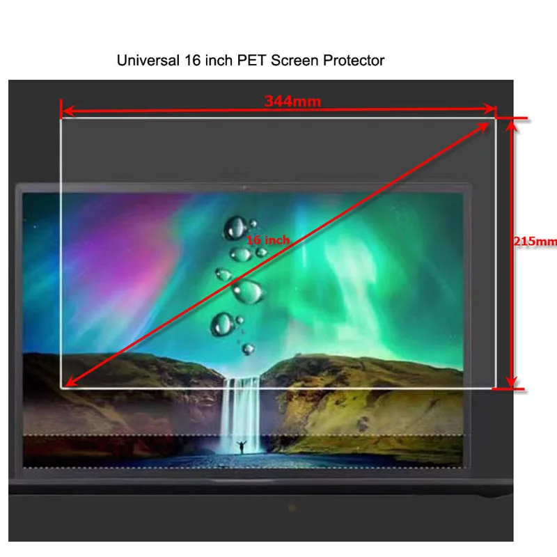 

10 шт., универсальная Ультрапрозрачная Защитная пленка для планшета, 16 дюймов, 355x200 мм