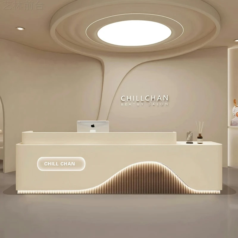 Supermarket Store Shop Reception Desk Cashier Table Front Desk Reception Desk Luxury Podium Stand Bureau Meuble Bar Furniture