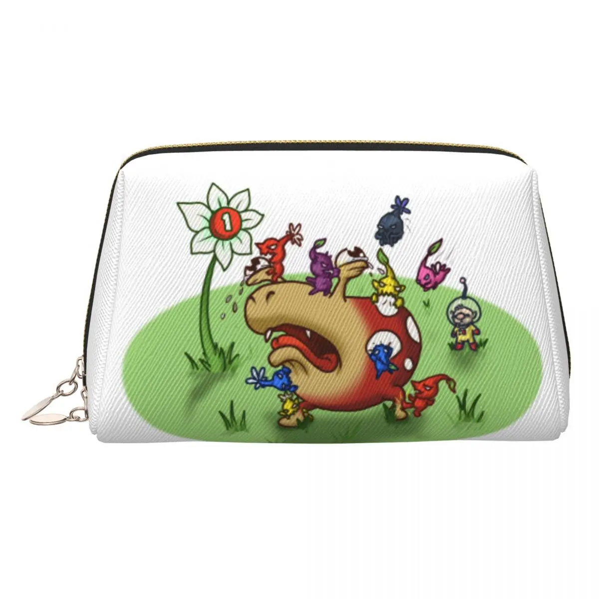 Travel Animated Cartoon Games Pikmin Attack Toiletry Bag Portable Makeup Cosmetic Organizer Women Beauty Storage Dopp Kit Box
