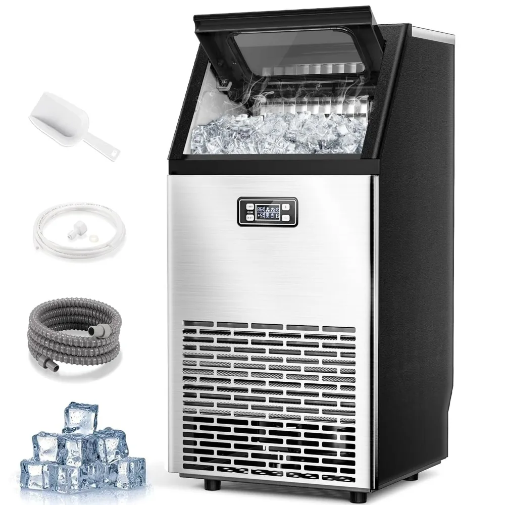 V2.0 Commercial Ice Maker,100 lbs,2-Way Add Water,Under Counter Ice Maker Self Cleaning,Ice Machine with 24 Hour Timer,33 lbs