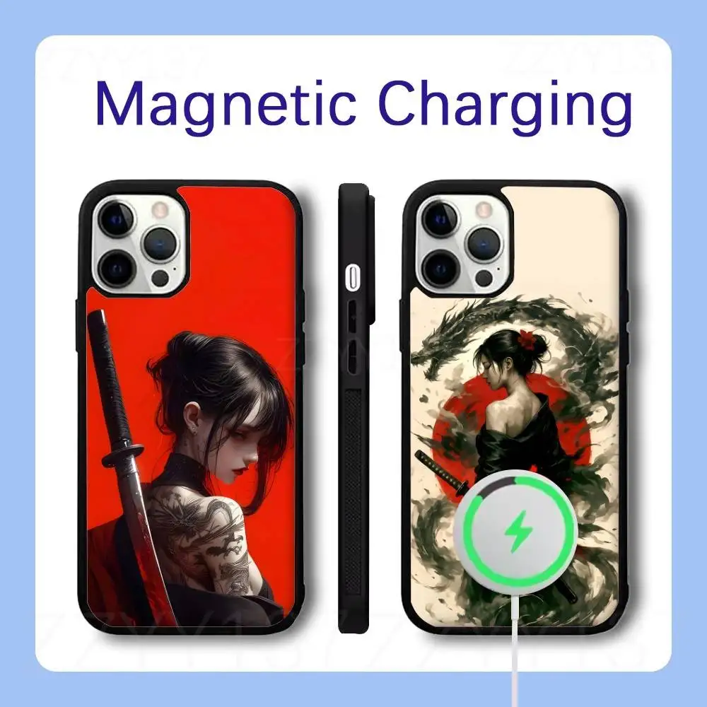 

Samurai Geisha Mask Phone Case For iPhone 17,16,15,14,13,12,11,Pro,Max,Plus,Air,Mini,SE Magsafe Magnetic Wireless Charging