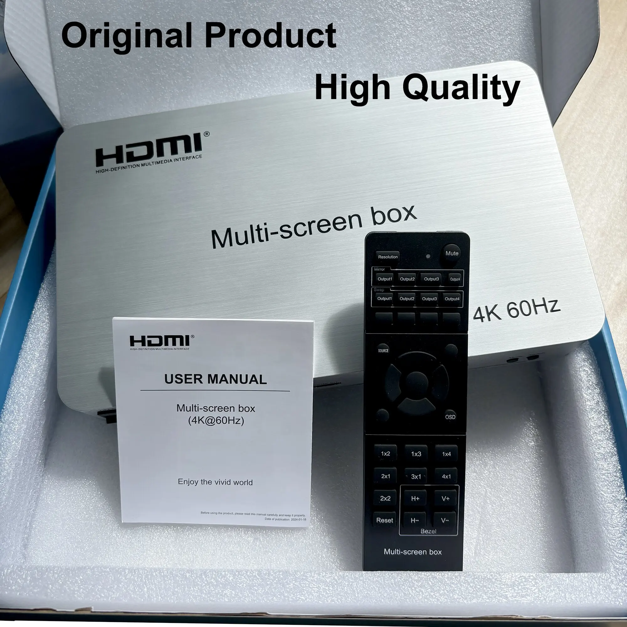 

4K 60Hz 2x2 HDMI Video Wall Controller 1x2 1x3 1x4 Multi Monitor Splicing Processor Multi Screen Splicing Box 2-4 TV Splicer PIP