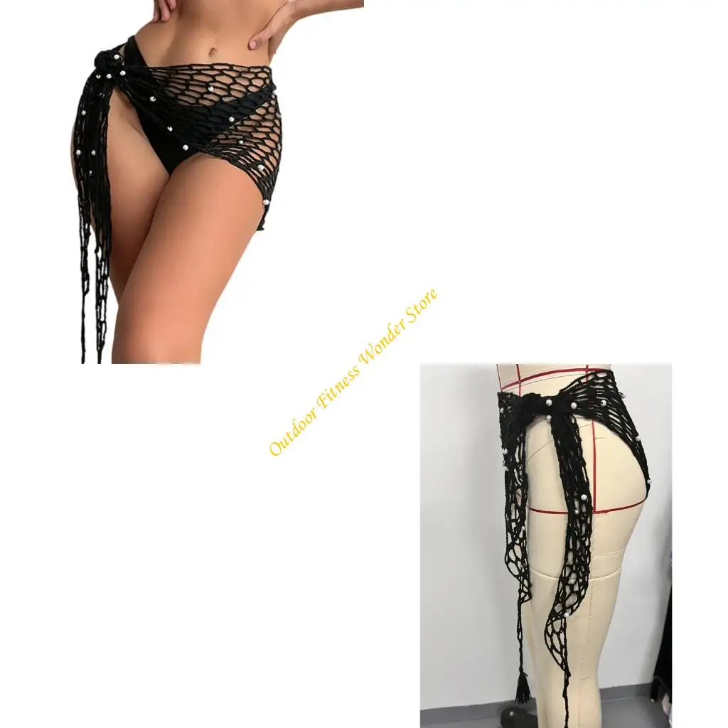

E8bf Женская пляжная юбка Half Beach Cover Up Hollow Out Swimsuit Wrap Skirts Beach Sarongs Skirt для отдыха