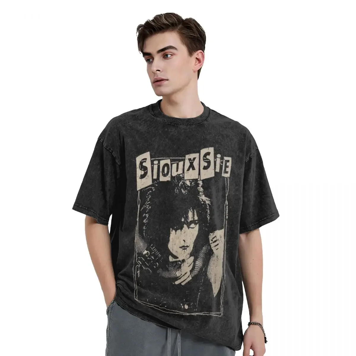 Siouxsie Sioux Susan Janet Ballion Washed Cotton T-Shirt  And The Banshees Streetwear Graphic Printed Tee Shirt