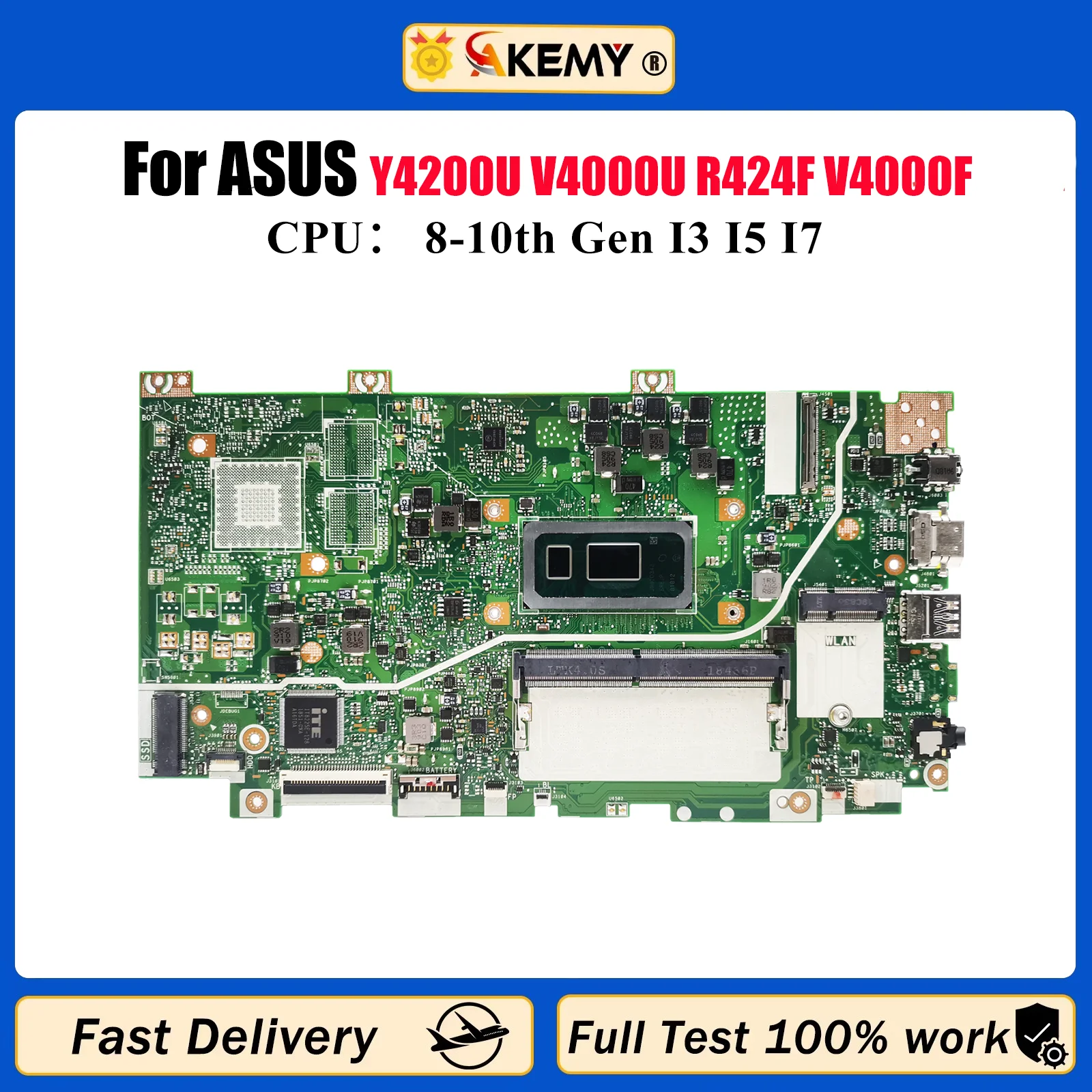 

X412FA Материнская плата для ноутбука ASUS X412F Y4200U V4000U R424F V4000F X412FL X412FAC X412FLG X412FJC Материнская плата с процессором I3 I5 I7