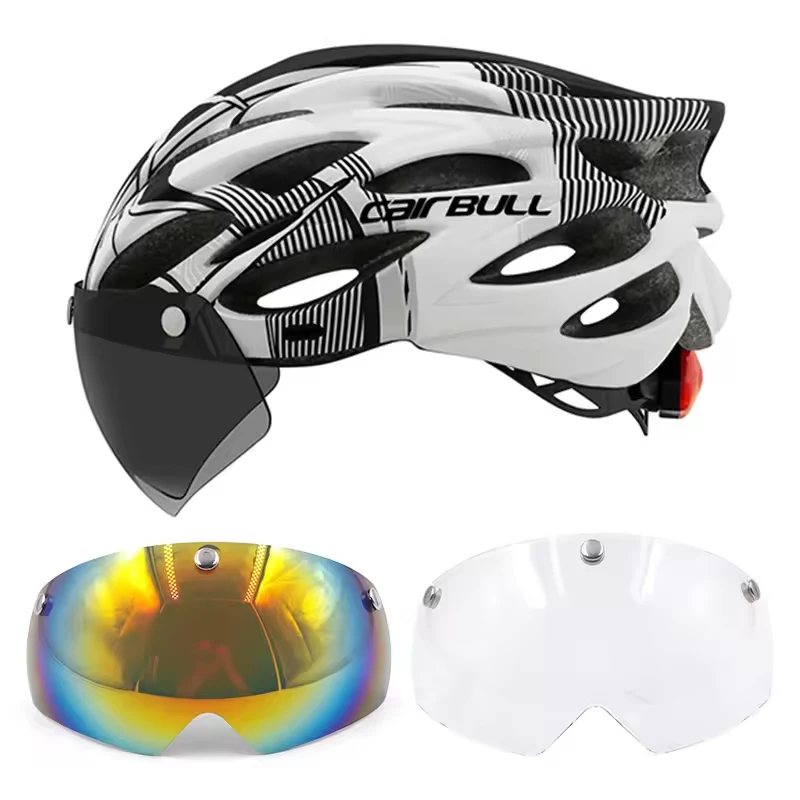Cairbull Fahrradhelme MTB Mountain Road Racing Fahrradhelm Leichter Atmungsaktiver LED-Sicherheits-Fahrradhelm 59-61cm Casco