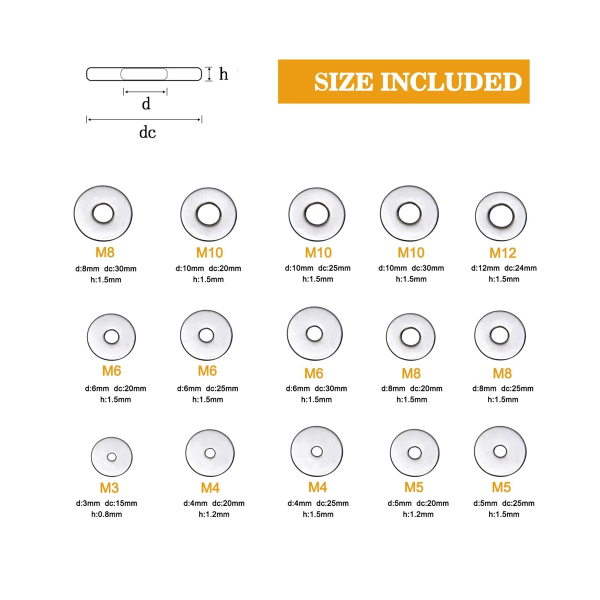 Baja nirkarat penyegelan Gasket padat minyak steker untuk perbaikan umum segel cincin Set M3-M12 15 ukuran Gasket Kit