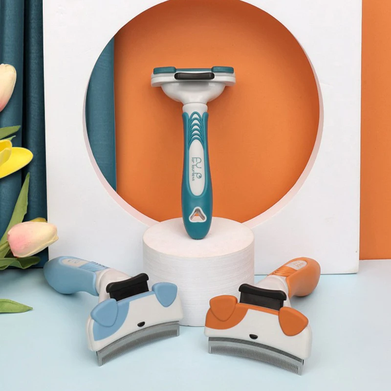 

Dense Curved Stainless Steel Cat Grooming Knife Comfortable Durable One Click Knotting Dog Hair Combs Quita Pelos De Mascotas