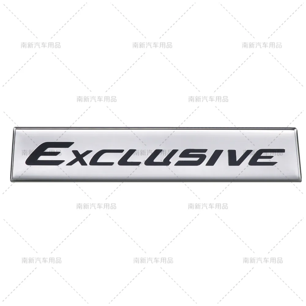 3D ABS EXCLUSIVE Letter Nameplate Emblem Badge Self Adhesive Side Fender Wing Auto Exterior Styling Accessories