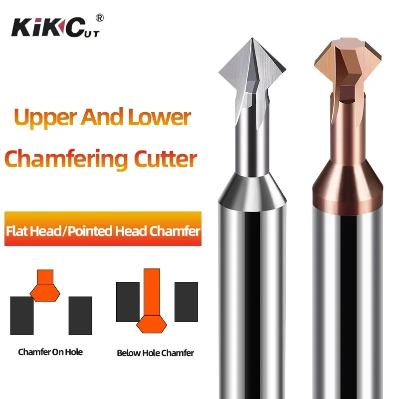 

90 Degree Upper And Lower Inner Hole Chamfering CutterTungsten Steel Carbide Milling Cutter CNC Cutting Tools