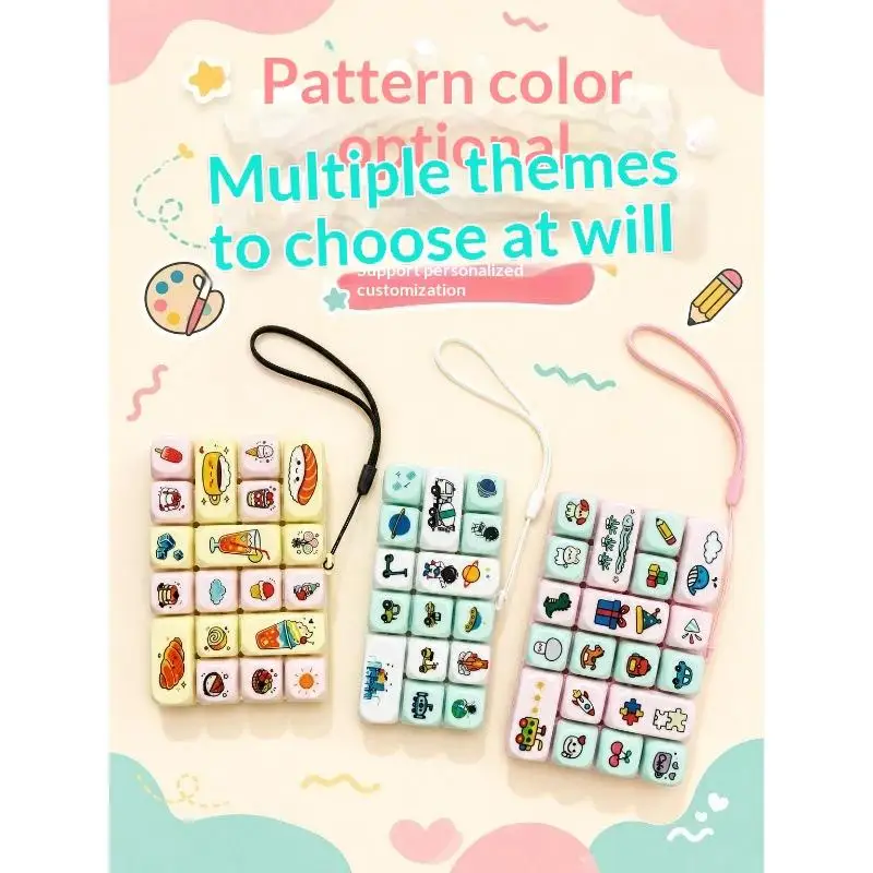 2026 NEW Cute Cartoon Food Pattern 24 Keys Bubble Fidget Keyboard Toy Custom Press Sensory Stress Relief Toy For Kids Adults